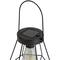 7.5" Black Geometric Outdoor Hanging Solar Lantern
